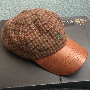 Ralph Lauren plaid and leather hat